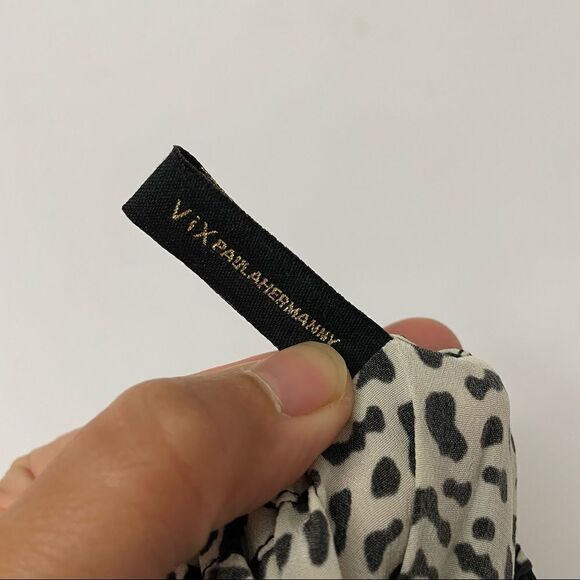 VIX PAULA HERMANNY SILK HALTER MINI DRESS Aztec Print lined size XS - Picture 8 of 8